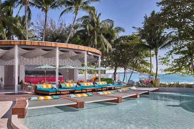 Seen Beach Club Koh Samui outdoor lounge with ocean views