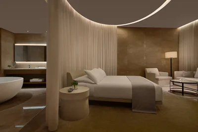 Hotel photography at the Sanya Edition on Hainan Island in China — loft room at night